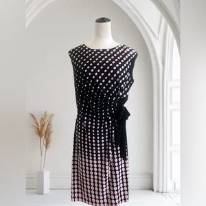 Connected Apparel Black Sheath Dress Bateau Neckline Midi